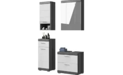 Badmöbel-Set SCHLOONSEE, 4 teilig, bestehend aus: Waschbeckenunterschrank, Spiegelschrank, Unterschrank, Hängeschrank Schloonsee