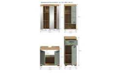 Badmöbel-Set SCHLOONSEE, 4 teilig, bestehend aus: Waschbeckenunterschrank, Spiegelschrank, Unterschrank, Hängeschrank Schloonsee