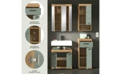 Badmöbel-Set SCHLOONSEE, 4 teilig, bestehend aus: Waschbeckenunterschrank, Spiegelschrank, Unterschrank, Hängeschrank Schloonsee