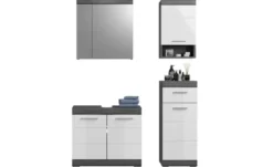 Badmöbel-Set SCHLOONSEE, 4 teilig, bestehend aus: Waschbeckenunterschrank, Spiegelschrank, Unterschrank, Hängeschrank Schloonsee