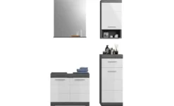 Badmöbel-Set SCHLOONSEE, 4 teilig, bestehend aus: Waschbeckenunterschrank, Spiegel, Unterschrank, Hängeschrank Schloonsee