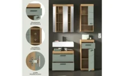 Badmöbel-Set SCHLOONSEE, 4 teilig, bestehend aus: Waschbeckenunterschrank, Spiegelschrank, Unterschrank, Hängeschrank Schloonsee