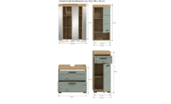 Badmöbel-Set SCHLOONSEE, 4 teilig, bestehend aus: Waschbeckenunterschrank, Spiegelschrank, Unterschrank, Hängeschrank Schloonsee