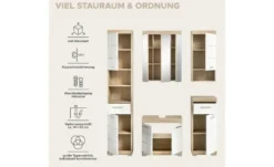 Badmöbel-Set SCHLOONSEE, 5 teilig, bestehend aus: Hochschrank, WBU, Spiegelschrank, Unterschrank, Hängeschrank Schloonsee