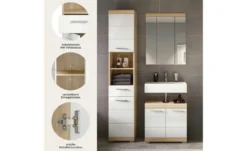 Badmöbel-Set SCHLOONSEE, 4 teilig, bestehend aus: Waschbeckenunterschrank, Spiegelschrank, Unterschrank, Hängeschrank Schloonsee