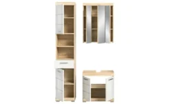 Badmöbel-Set SCHLOONSEE, 4 teilig, bestehend aus: Waschbeckenunterschrank, Spiegelschrank, Unterschrank, Hängeschrank Schloonsee