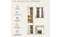 Badmöbel-Set SCHLOONSEE, 3 teilig, bestehend aus: Hochschrank, Waschbeckenunterschrank, Spiegelschrank Schloonsee