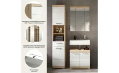 Badmöbel-Set SCHLOONSEE, 3 teilig, bestehend aus: Hochschrank, Waschbeckenunterschrank, Spiegelschrank Schloonsee