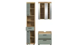 Badmöbel-Set SCHLOONSEE, 3 teilig, bestehend aus: Hochschrank, Waschbeckenunterschrank, Spiegelschrank, Hochschrank, Waschbeckenunterschrank, Spiegelschrank Schloonsee