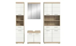 Badmöbel-Set SCHLOONSEE, 4 teilig, bestehend aus: Hochschrank schmal, WBU, Spiegelschrank, Hochschrank breit Schloonsee