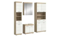 Badmöbel-Set SCHLOONSEE, 4 teilig, bestehend aus: Hochschrank schmal, WBU, Spiegelschrank, Hochschrank breit Schloonsee