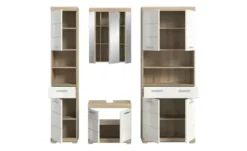 Badmöbel-Set SCHLOONSEE, 4 teilig, bestehend aus: Hochschrank schmal, WBU, Spiegelschrank, Hochschrank breit Schloonsee