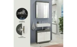 Badmöbel-Set SCHLOONSEE, 2 tlg., bestehend aus: Waschbeckenunterschrank, Spiegelschrank, in verschiedenen Farben erhältlich, Badmöbel, Kombination, Badezimmer Schloonsee