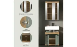 Badmöbel-Set SCHLOONSEE, 2 tlg., bestehend aus: Waschbeckenunterschrank, Spiegelschrank, in verschiedenen Farben erhältlich, Badmöbel, Kombination, Badezimmer Schloonsee