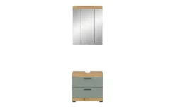 Badmöbel-Set SCHLOONSEE, 2 tlg., bestehend aus: Waschbeckenunterschrank, Spiegelschrank, in verschiedenen Farben erhältlich, Badmöbel, Kombination, Badezimmer Schloonsee