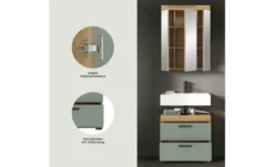 Badmöbel-Set SCHLOONSEE, 2 tlg., bestehend aus: Waschbeckenunterschrank, Spiegelschrank, in verschiedenen Farben erhältlich, Badmöbel, Kombination, Badezimmer Schloonsee