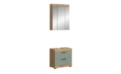 Badmöbel-Set SCHLOONSEE, 2 tlg., bestehend aus: Waschbeckenunterschrank, Spiegelschrank, in verschiedenen Farben erhältlich, Badmöbel, Kombination, Badezimmer Schloonsee