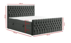 Boxbett mit Bettkasten und Fußteil Belek King