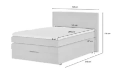 Boxspringbett mit Bettkasten und Topper, Beige Princess