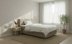 Boxspringbett 140x200 in beige Lunor