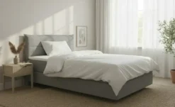 Boxspringbett 120x200 in hellgrau Lunor