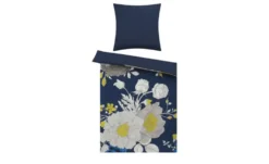como Satin Wende-Bettwäsche Blue Rose