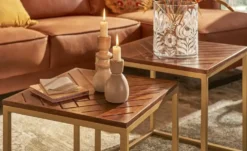 Couchtisch, 2er-Set aus Massivholz Calatria