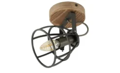 Deckenleuchte, 1-flammig, Holz/Metall Frame
