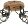 Deckenleuchte, 2-flammig, Holz/Metall Frame