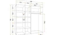 Drehtürenschrank mit Einlegeböden Bari