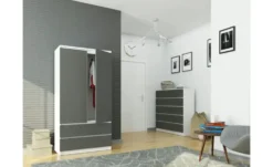 Drehtürenschrank mit 2 Schubladen Oda