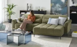 Ecksofa mit elektrischer Sitztiefenverstellung Logan