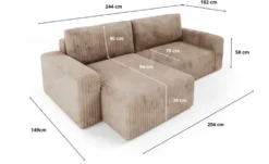 Ecksofa mit Schlaffunktion Fano
