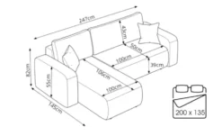 Ecksofa mit Schlaffunktion Henna