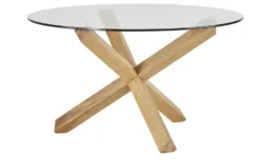 Esstisch mit Tischplatte aus Klarglas Figo