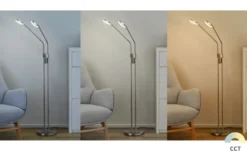 Fischer-Honsel LED-Leseleuchte,2-flammig, Nickel-matt mit Dimmer Dent