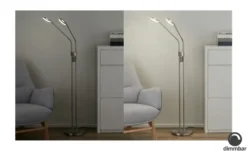 Fischer-Honsel LED-Leseleuchte,2-flammig, Nickel-matt mit Dimmer Dent