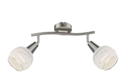 Globo Lighting Deckenstrahler, 2-flammig, Glas weis/transparent