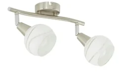 Globo Lighting Deckenstrahler, 2-flammig, Glas weis/transparent