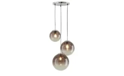Globo Lighting Pendelleuchte, 3-flammig, Rauchglas-Kugeln