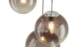 Globo Lighting Pendelleuchte, 3-flammig, Rauchglas-Kugeln