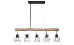 Globo Lighting Pendelleuchte, 5-flammig, Holz/ Metall Körbe Mina