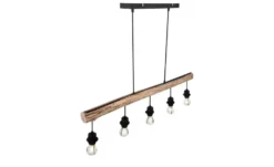 Globo Lighting Pendelleuchte, 5-flammig, Holz/ Metall Körbe Mina