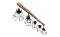 Globo Lighting Pendelleuchte, 5-flammig, Holz/ Metall Körbe Mina