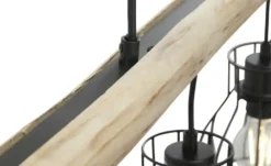 Globo Lighting Pendelleuchte, 5-flammig, Holz/ Metall Körbe Mina