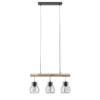 Globo Lighting Pendelleuchte, 3-flammig, Holz/ Metall Körbe Mina