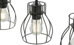 Globo Lighting Pendelleuchte, 3-flammig, Holz/ Metall Körbe Mina