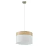 Globo Lighting Pendelleuchte, 1-flammig, beige/Holzoptik