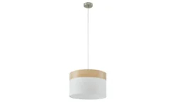 Globo Lighting Pendelleuchte, 1-flammig, beige/Holzoptik