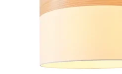 Globo Lighting Pendelleuchte, 1-flammig, beige/Holzoptik